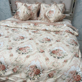 SUMER KING SIZE GLALCE COTTON  6 PCS REVERSIBLE COMFORTER SET WITH SUPER KING SIZE BEDHSEET